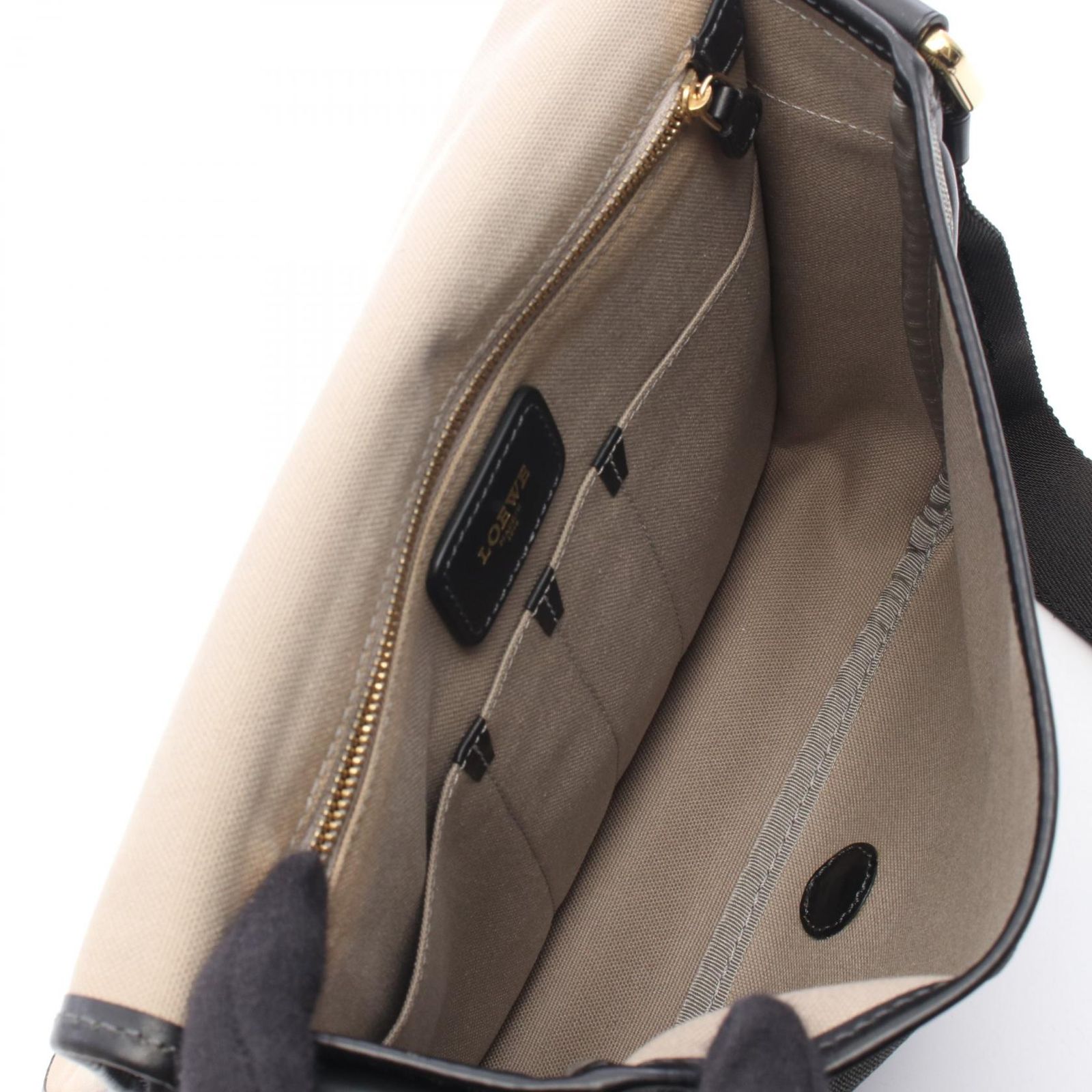ロエベ LOEWE ショルダーバッグ アナグラム グレー/ブラック PVC 