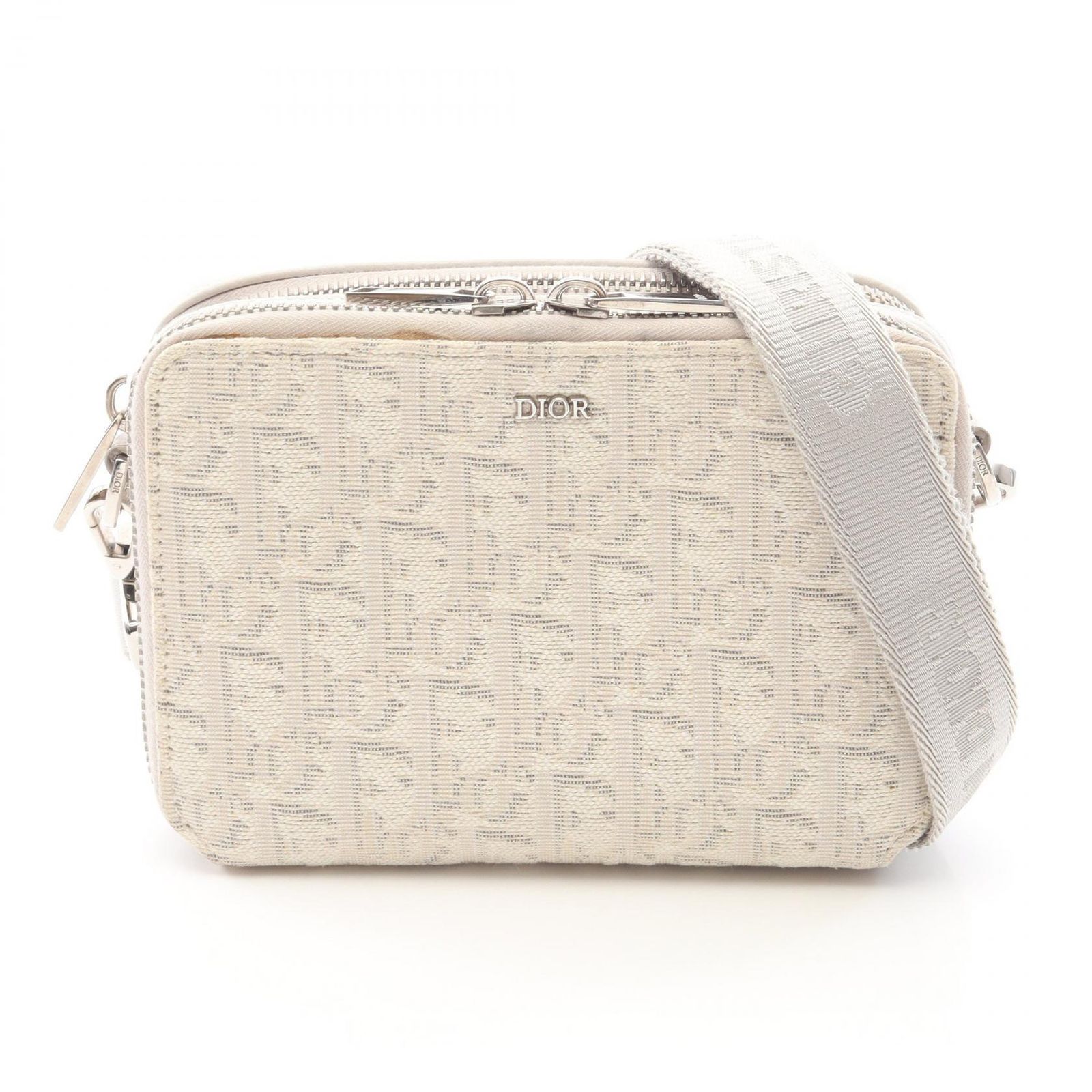 ディオール Dior ショルダーバッグ オブリーク グレー/アイボリー 