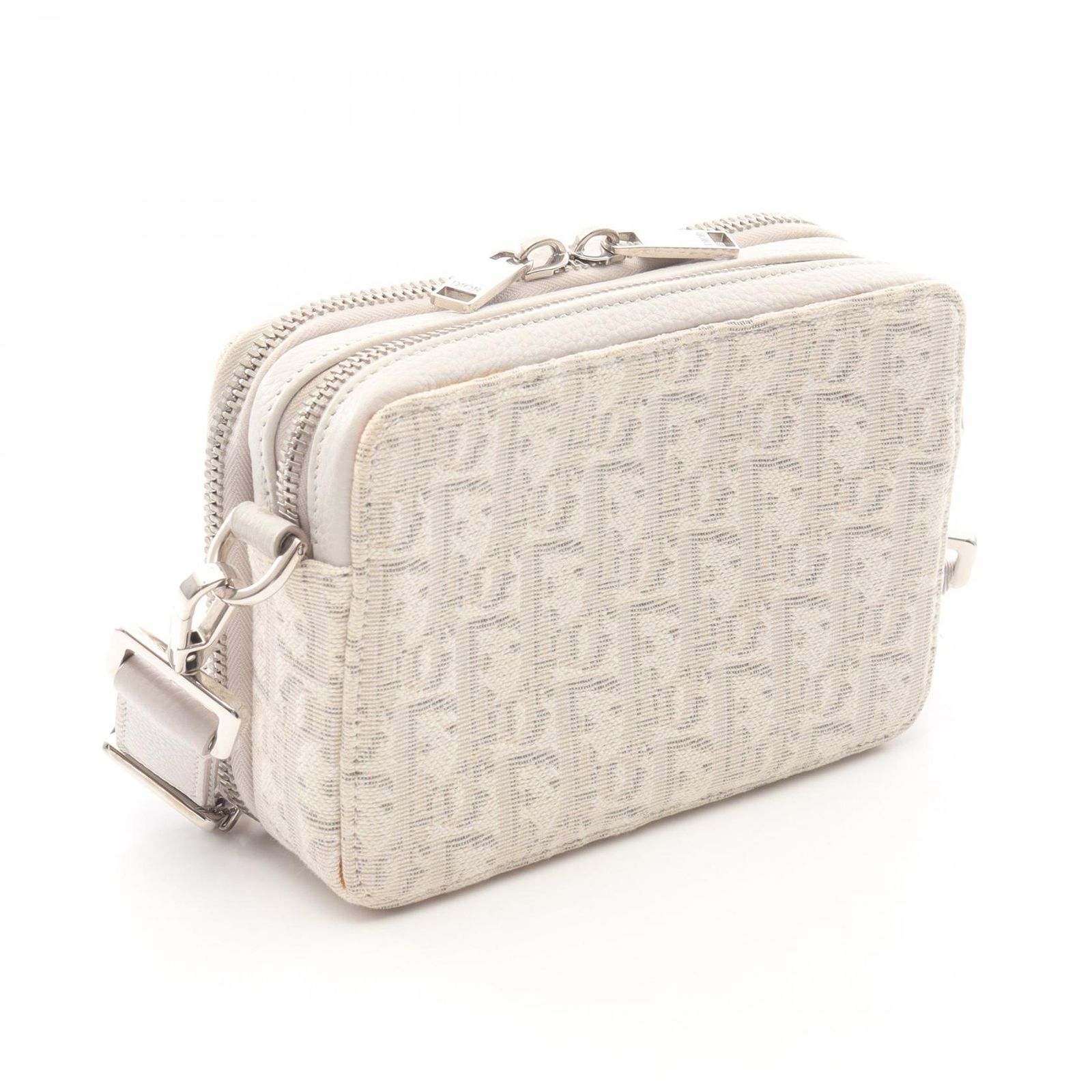 ディオール Dior ショルダーバッグ オブリーク グレー/アイボリー 