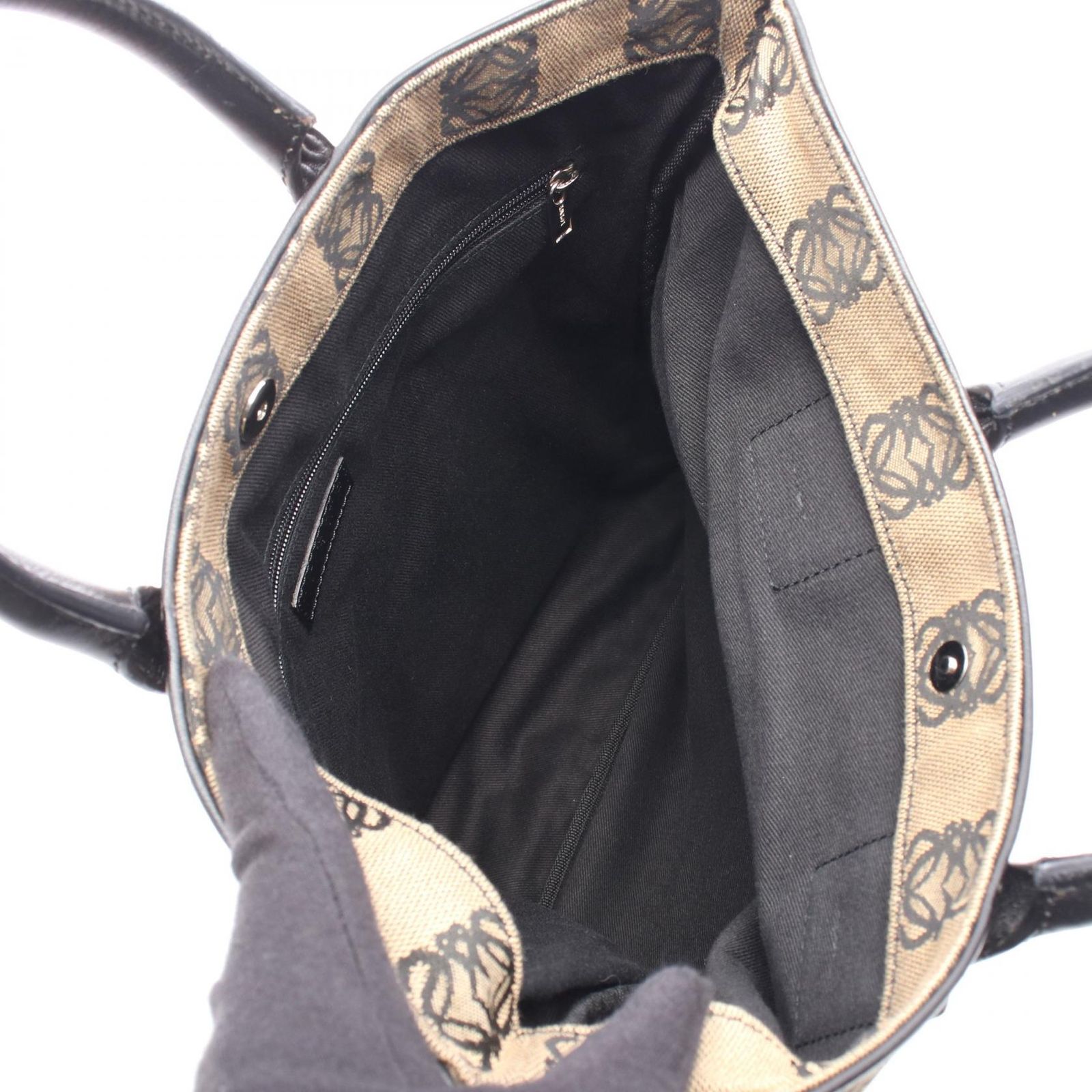 ロエベ LOEWE トートバッグ アナグラム ベージュ/ブラック キャンバス 