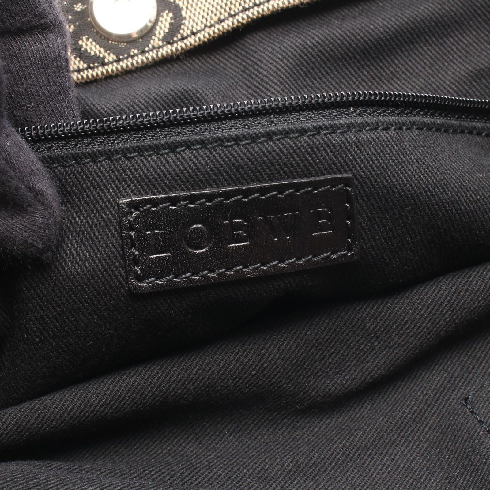 ロエベ LOEWE トートバッグ アナグラム ベージュ/ブラック キャンバス 