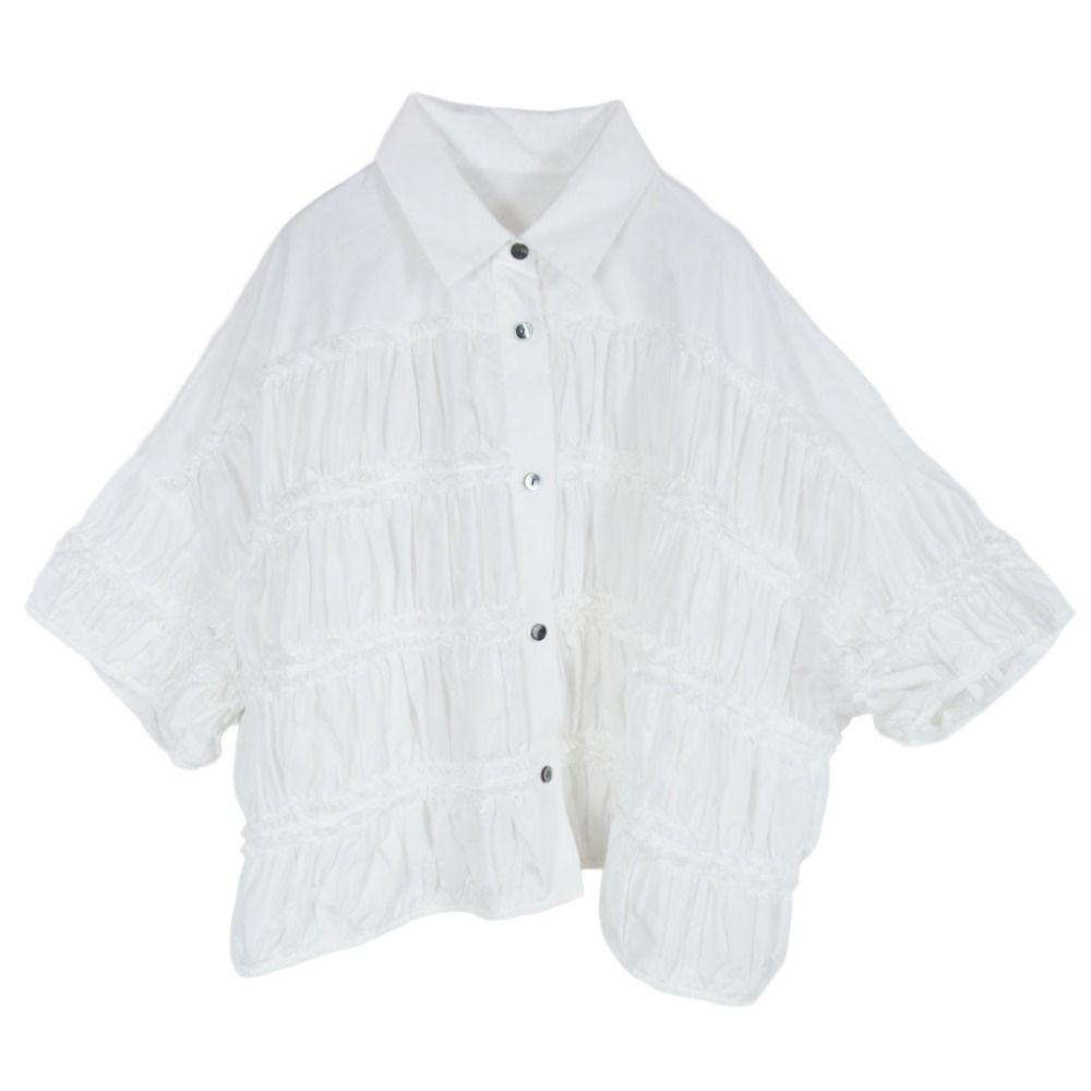 ENFOLD エンフォルド 300IS230-2381 TIERED GATHER SHIRT ティアード 