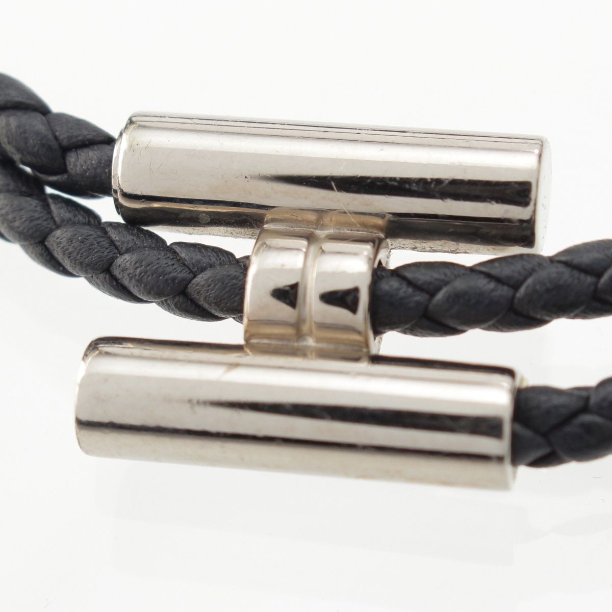 HERMES トゥルニス Hロゴ ブレスレット 黒革GP HERMES トゥルニス H