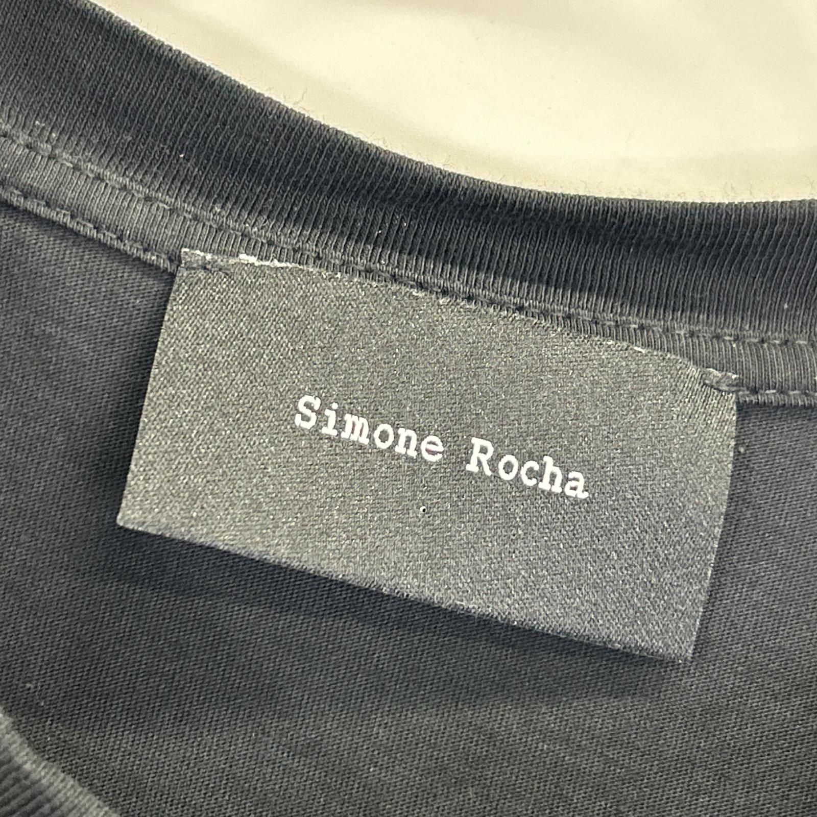 シモーネロシャ ﾌﾞﾗｯｸ ﾊﾟｰﾙ×ﾎﾞｳﾀｲ Tｼｬﾂ XS SIMONE ROCHA シモーネロシャ ブラック パール×ボウタイ Tシャツ XS