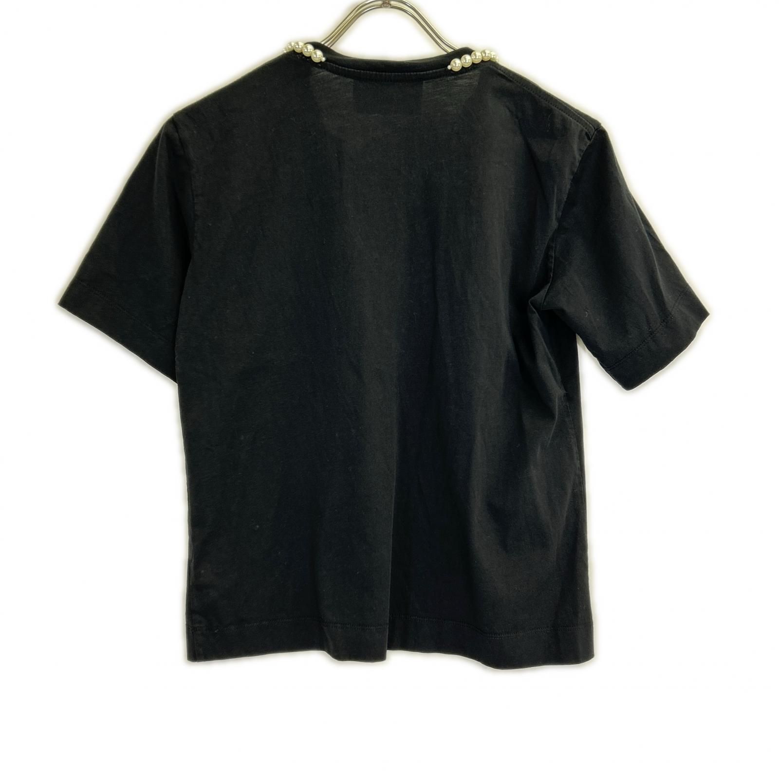 シモーネロシャ ﾌﾞﾗｯｸ ﾊﾟｰﾙ×ﾎﾞｳﾀｲ Tｼｬﾂ XS SIMONE ROCHA シモーネロシャ ブラック パール×ボウタイ Tシャツ XS