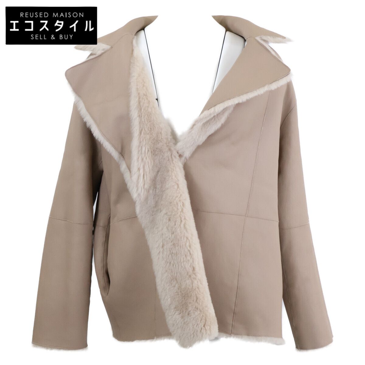 theory luxe セオリーリュクス 美品 23年製 BEVERLY SHEARING ラムレザー ボア リバーシブル ムートンジャケット 38