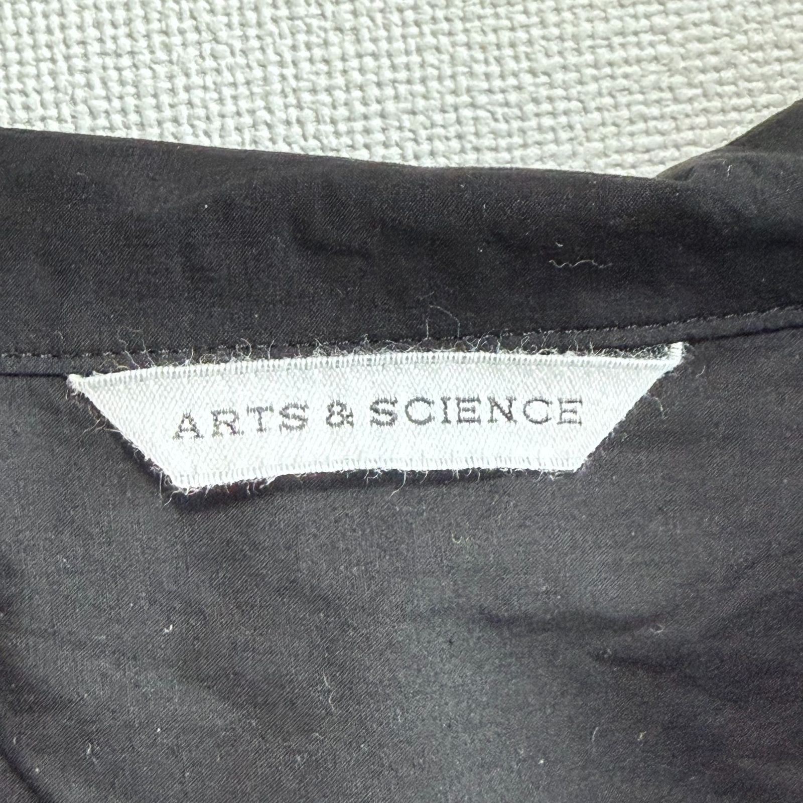 ARTS&SCIENCE オープンカラーシャツ 開襟 半袖 コットン ブラック 日本