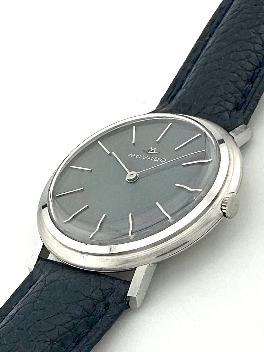 MOVADO 283 ブルーグレー文字盤 OH済み 手巻き時計 モバード MOVADO 283 ブルーグレー文字盤 OH済み 手巻き時計 モバード - メルカリ