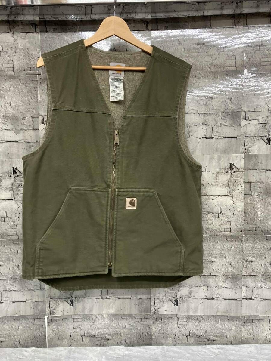 carhartt ダックベスト 裏ボア カーキ V26 LOV メキシコ製 サイズM
