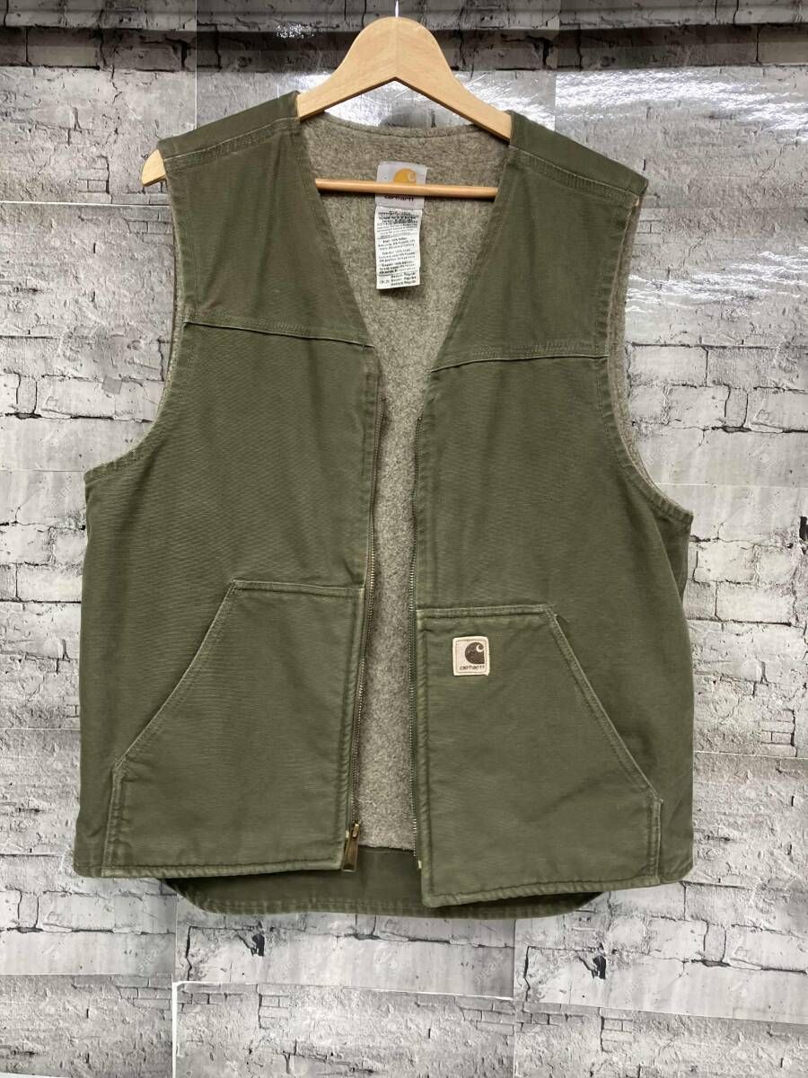 carhartt ダックベスト 裏ボア カーキ V26 LOV メキシコ製 サイズM