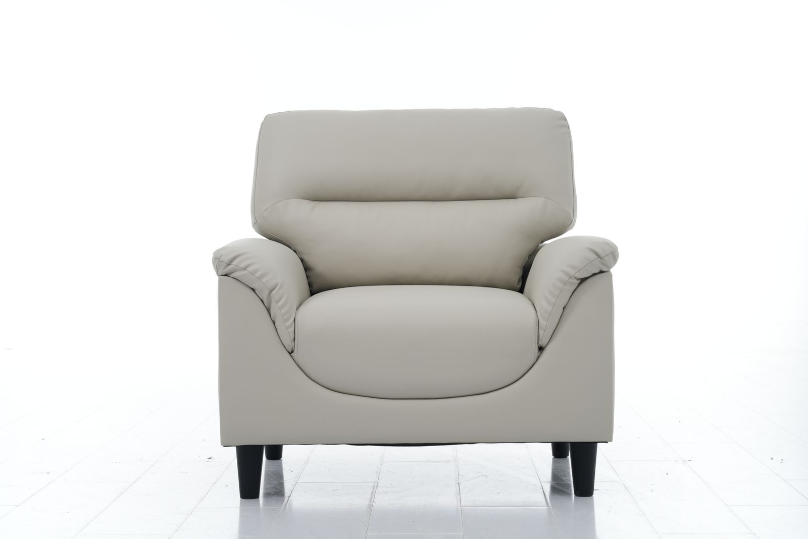 新入荷｜ソファ 1人掛け PUレザー 応接ソファ 全身サポー ト耐久性抜群 来客対応 W75×D70×H85 北欧 おしゃれ 【ホワイト】