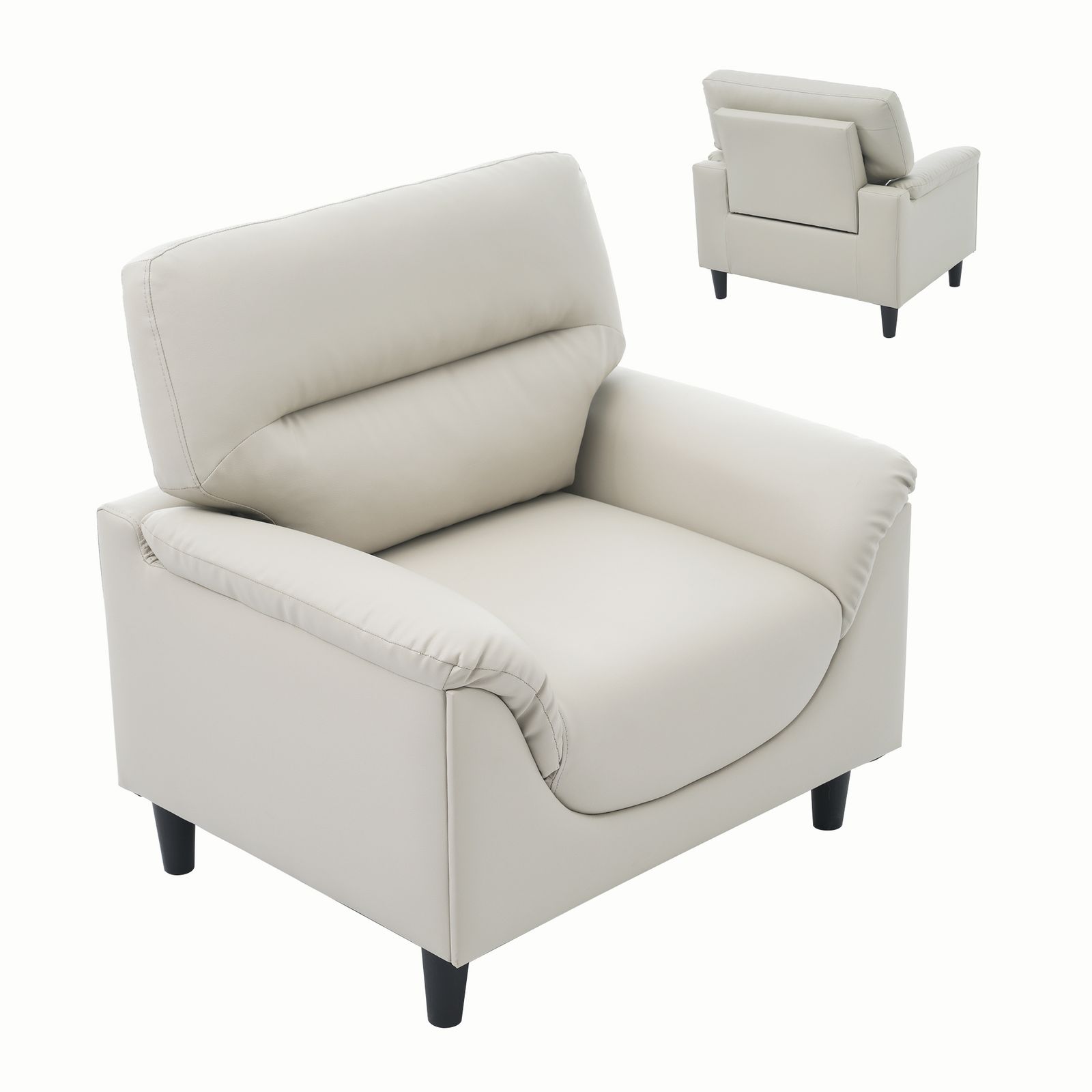 新入荷｜ソファ 1人掛け PUレザー 応接ソファ 全身サポー ト耐久性抜群 来客対応 W75×D70×H85 北欧 おしゃれ 【ホワイト】