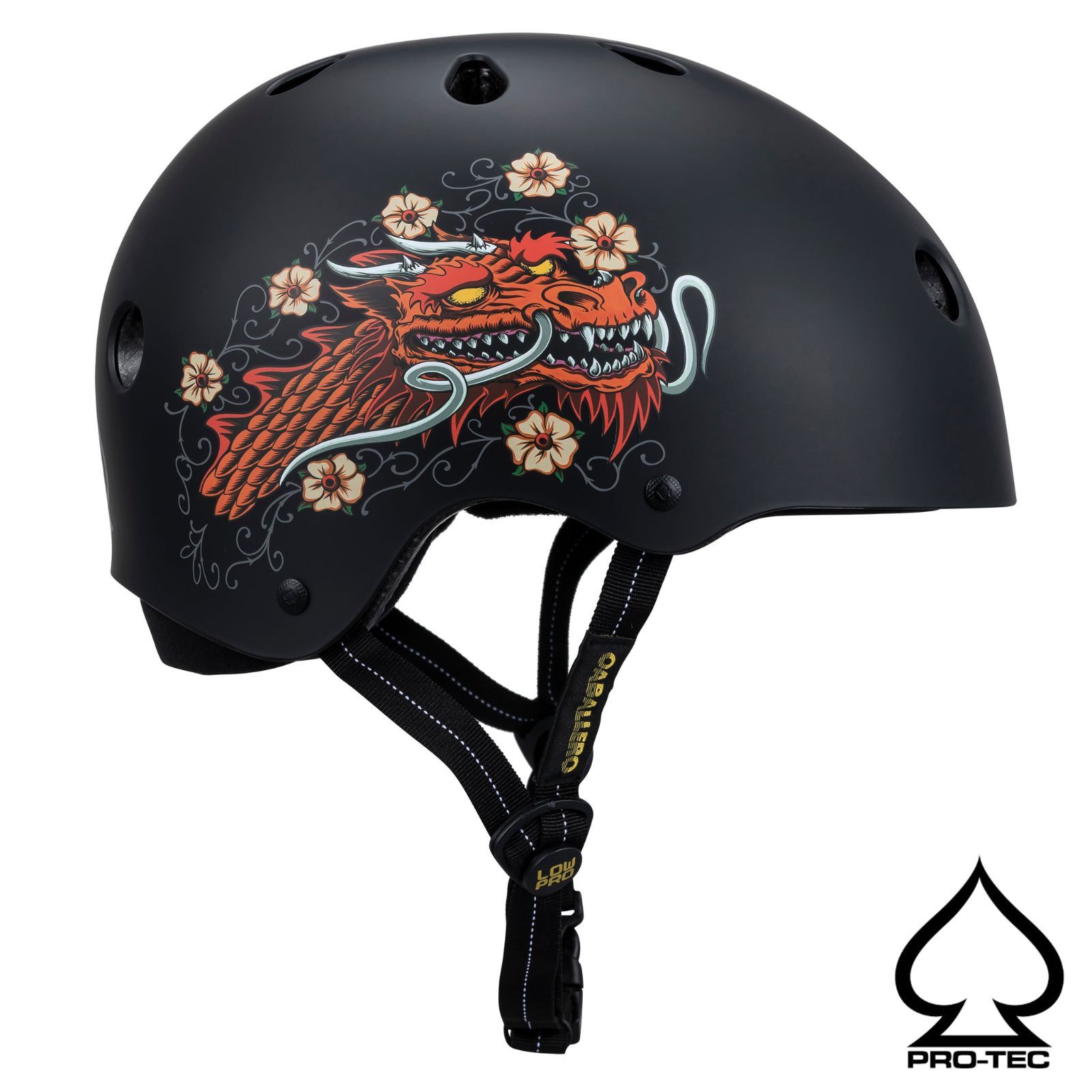 【正規輸入品】 PRO-TEC LOW PRO CERTIFIED Steve Caballero EDITION MATTE BLACK プロテック BMX & スケートヘルメット サーティファイド スティーブ・キャバレロ エディション マットブラック