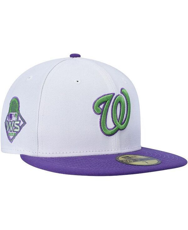 ニューエラ メンズ アクセサリー 帽子 New Era Mens White Washington Nationals Side Patch 59FIFTY Fitted Hat White ホワイト