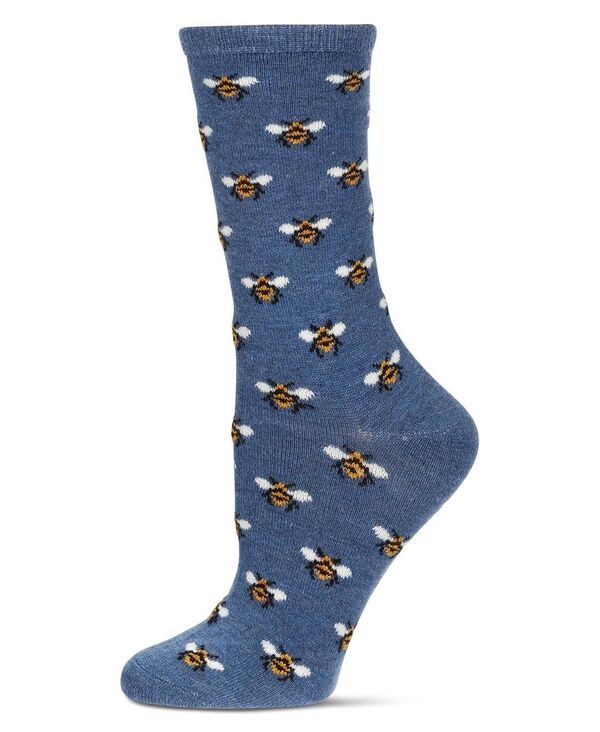 メモイ レディース アンダーウェア 靴下 MeMoi Womens Bee Cashmere Blend Crew Socks Medenim heather ヘザー