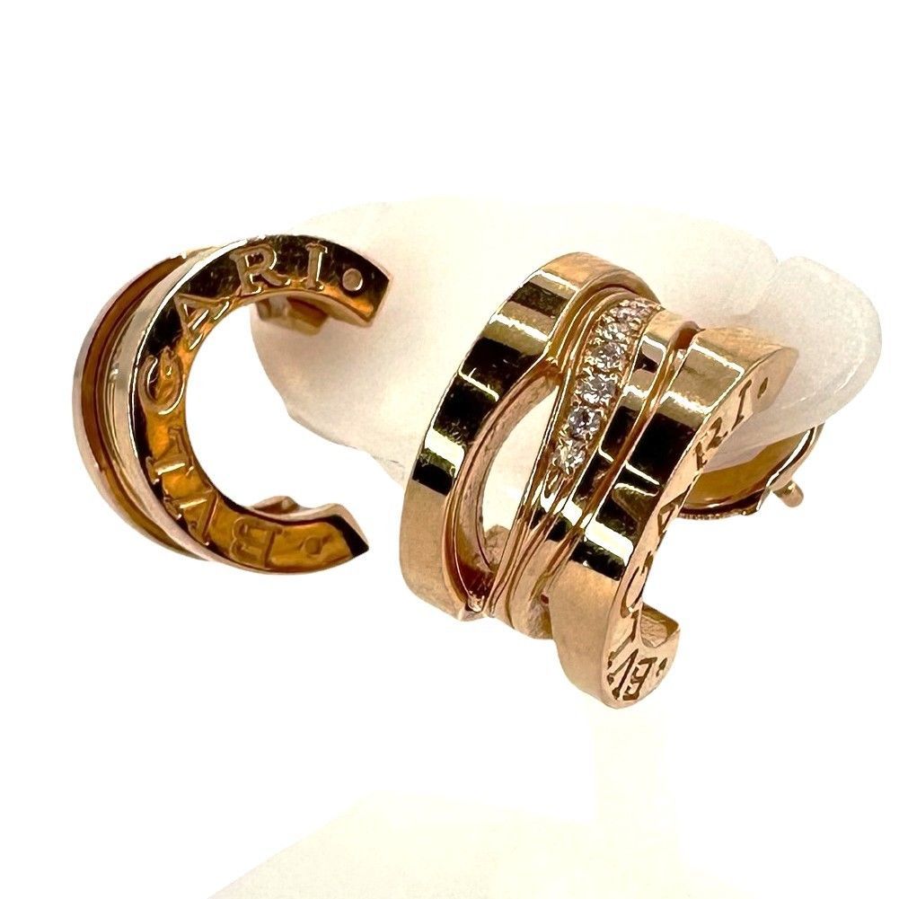 【BVLGARI】ブルガリ B-ZERO1 ピアス ダイヤ付き 750PG 7.8g アクセサリー レディース 【中古】 USED-A 【9304】