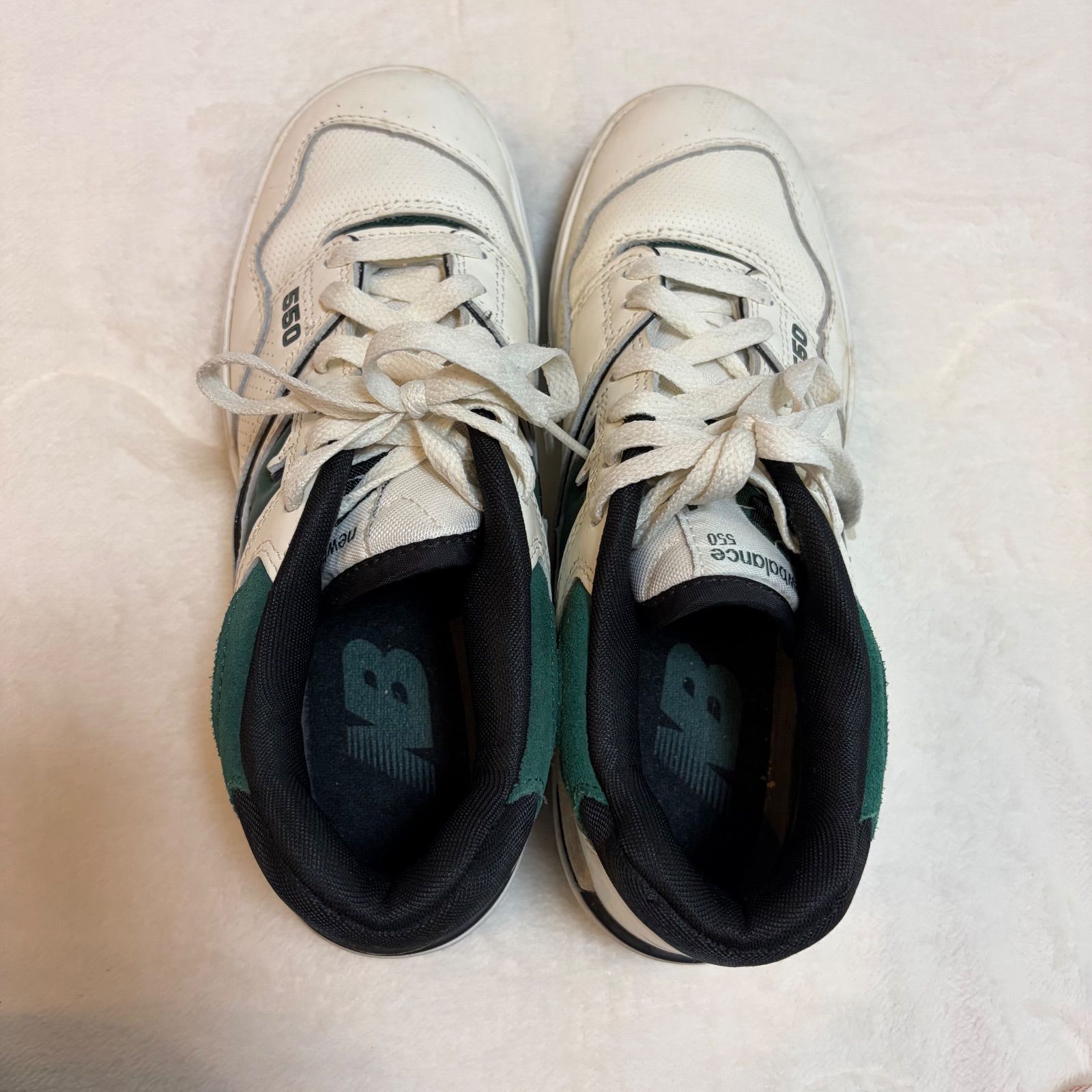 New Balance 550 スニーカー 24.5cm ホワイト グリーン レディース 