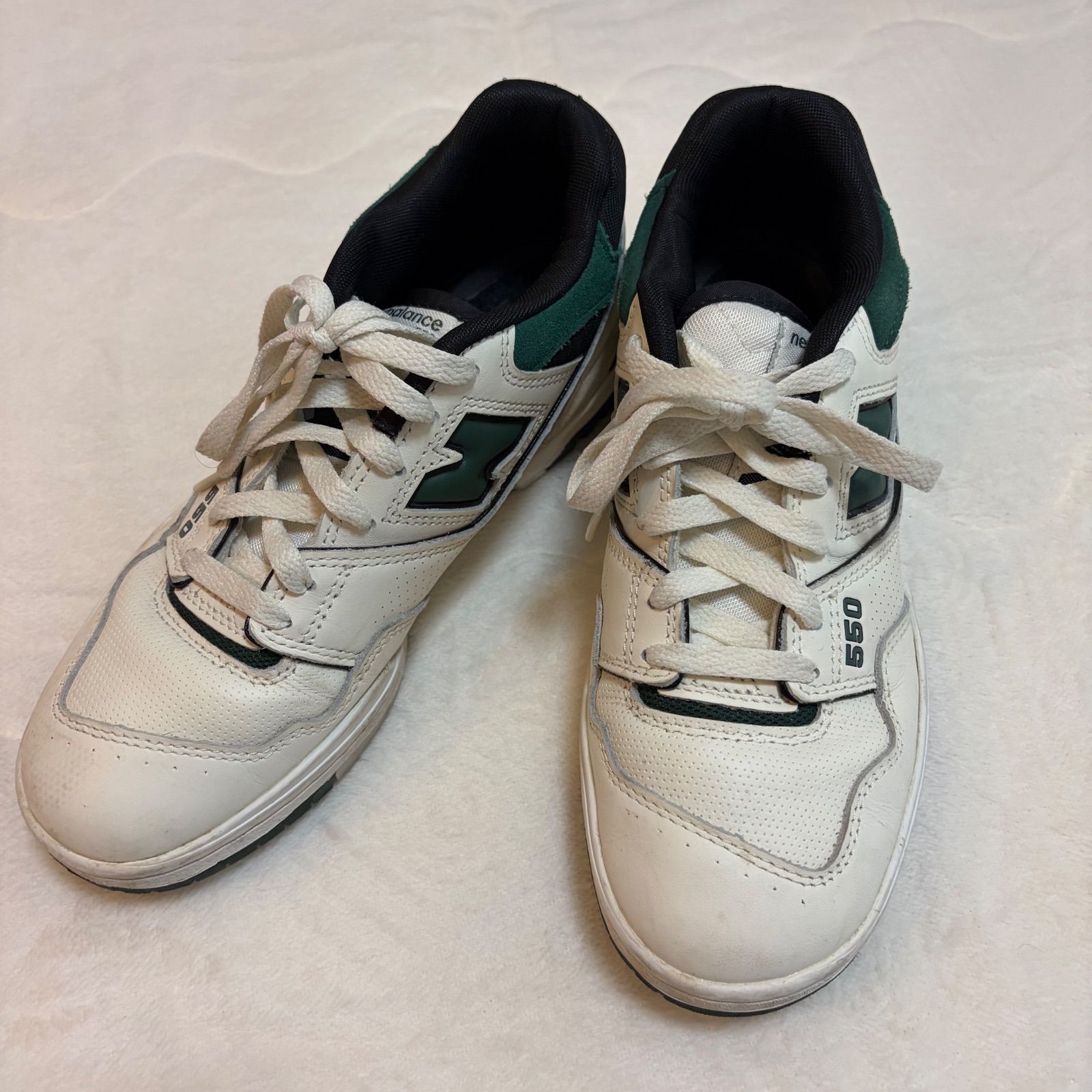 New Balance 550 スニーカー 24.5cm ホワイト グリーン レディース 