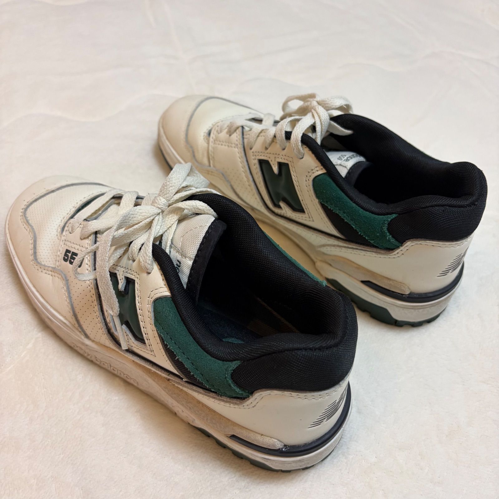 New Balance 550 スニーカー 24.5cm ホワイト グリーン レディース 
