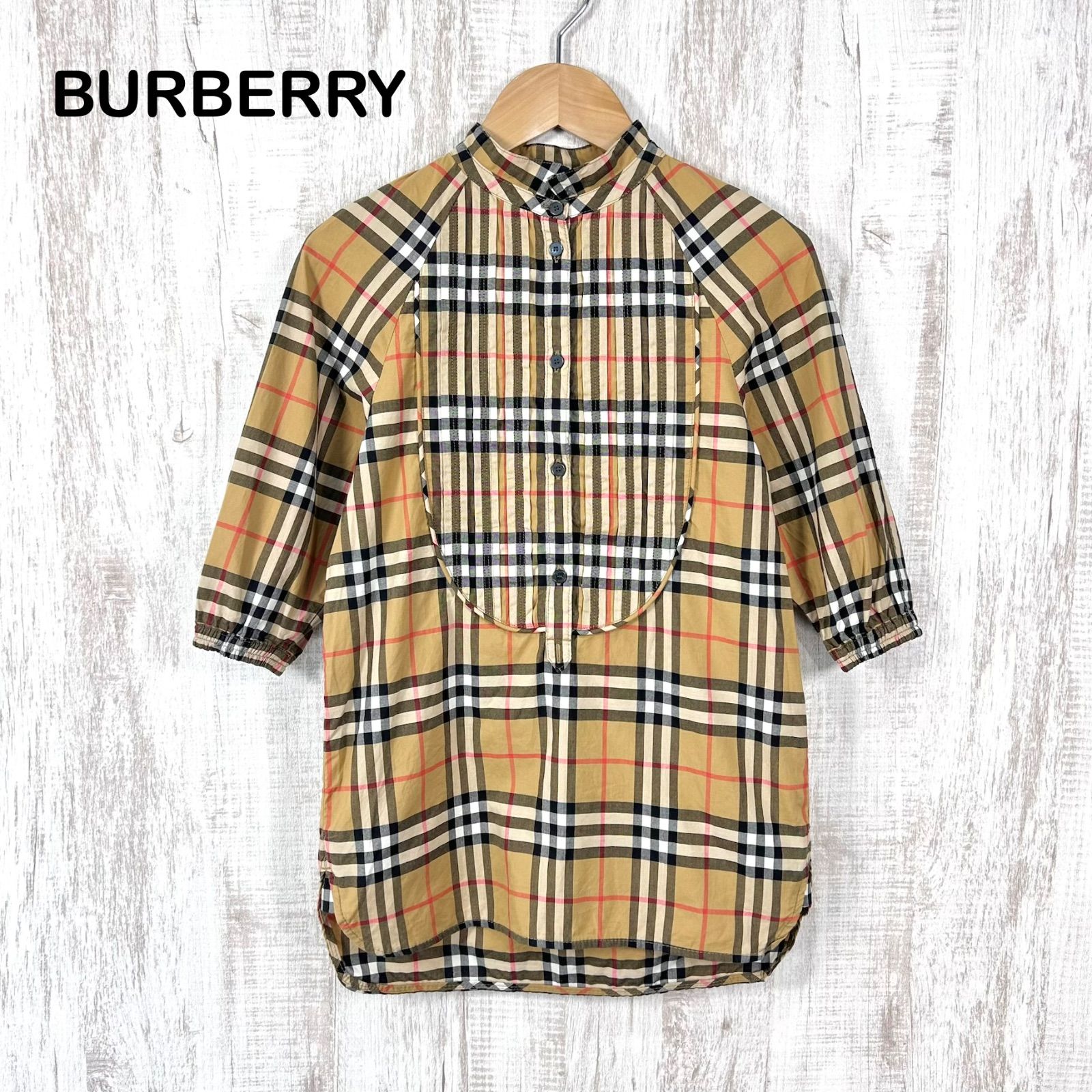 BURBERRY CHILDREN バーバリーチルドレン ノバチェック フロントプリーツ ワンピース キャメル 6,545円
