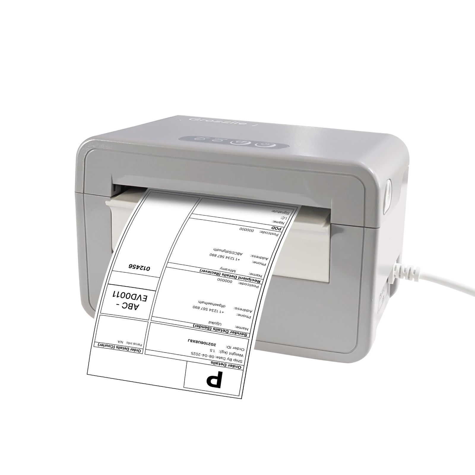 Grozziie 4x6 サーマルラベルプリンター – 203DPI Bluetooth & USB 対応 出荷ラベルプリンター 小規模ビジネス・倉庫・配送向け 高速印刷 Windows/macOS/Android/iOS 対応