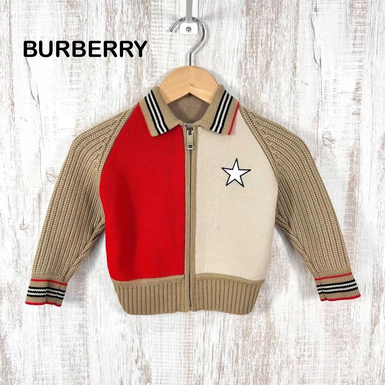 現行タグ BURBERRY バーバリー 星 スター バックロゴ ウール 