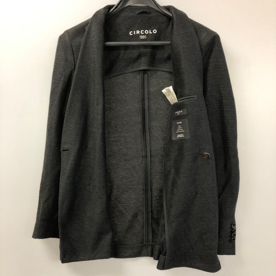 チルコロ テーラードジャケット ダブル リネン グレー系【AFB11