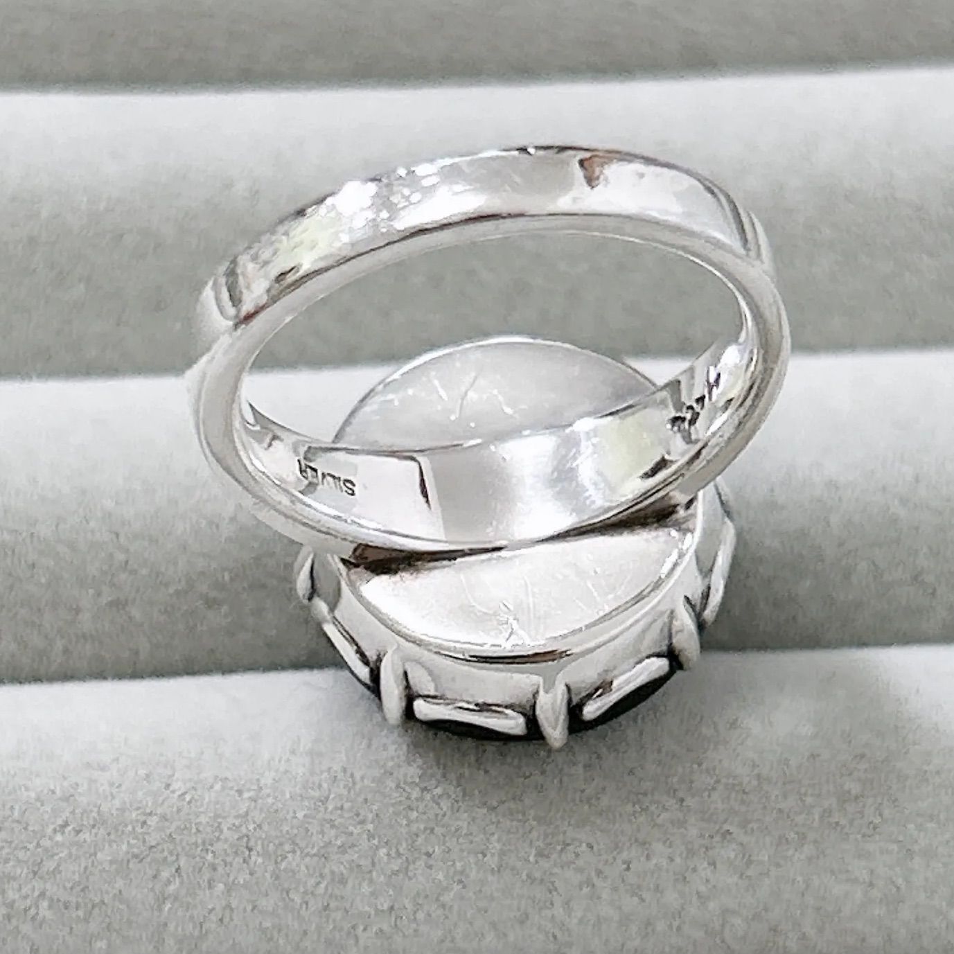 希少 agete アガット オニキス SILVER刻印 リング 指輪 - メルカリ