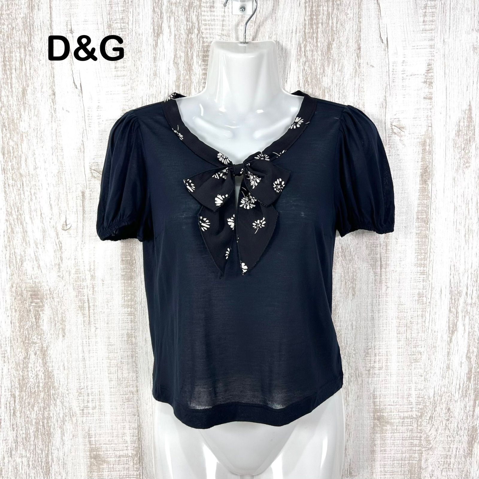D&G DOLCE&GABBANA ドルチェアンドガッバーナ 花柄 ボウタイ リボン