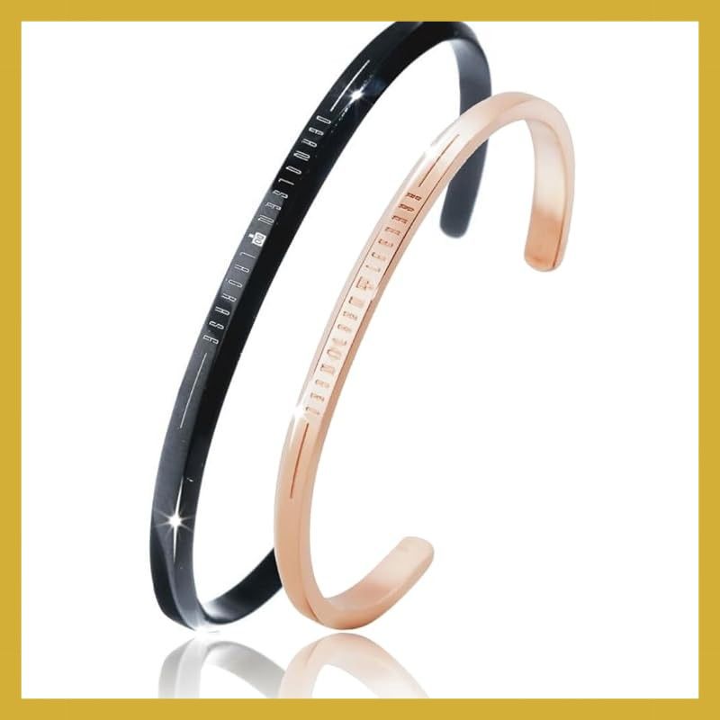 [ＤＯ　Ｄｅａｎ　Ｏｌｓｅｎ] DeanOlsen＆Le Grace Wブランド共同企画 シングル バングル ブレスレット プレゼント メンズLサイズ【付属品】メッセージカード、ギフト袋、ジュエリークロス,ジュエリーボックス (ペア（メンズL ブラック＆レ 1