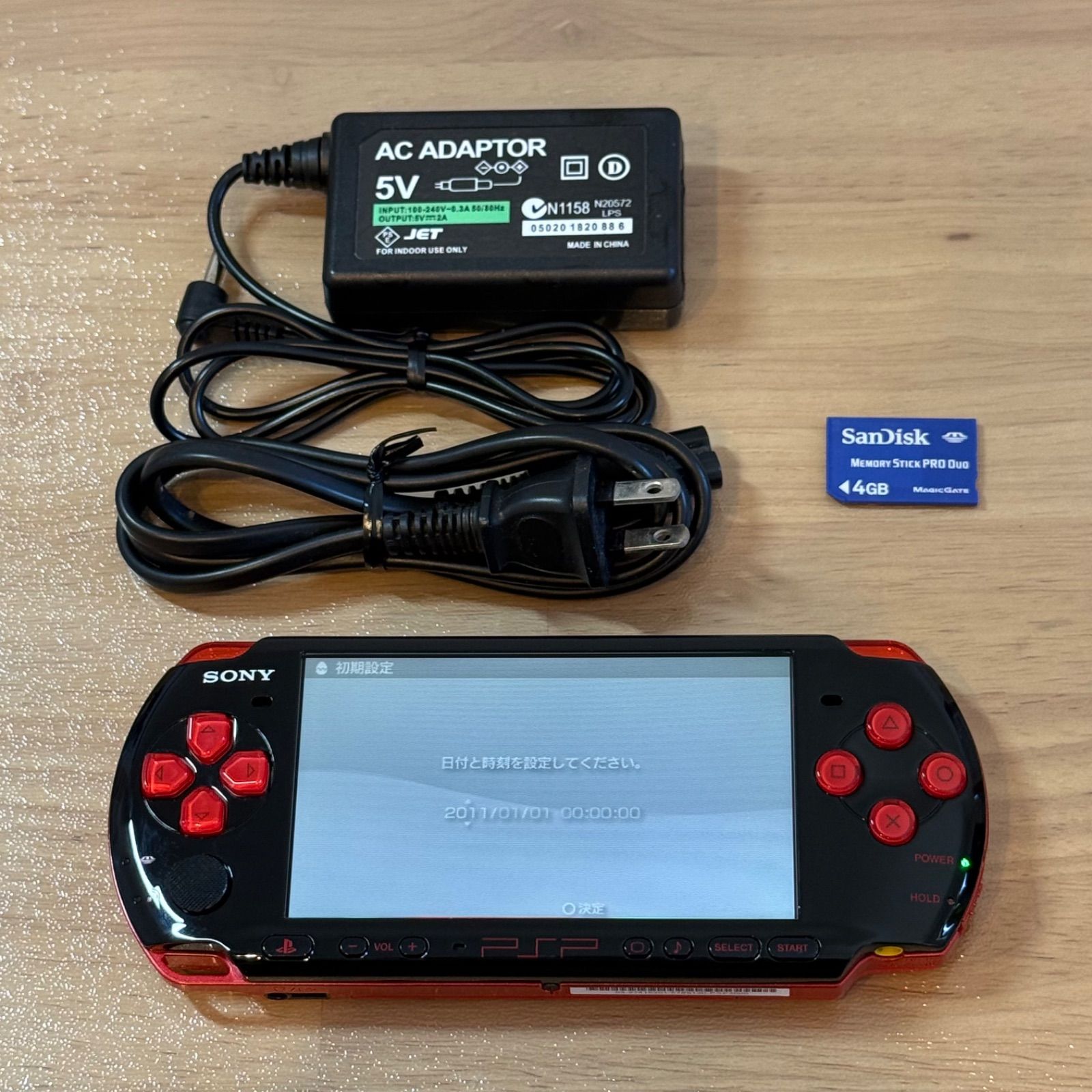 5-016【本体美品】PSP-3000 ブラック/レッド 希少