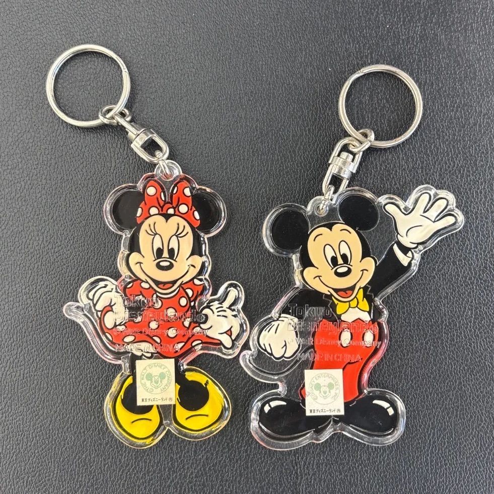 東京ディズニーランド ミッキー ミニー キーホルダー 2個セット レトロ