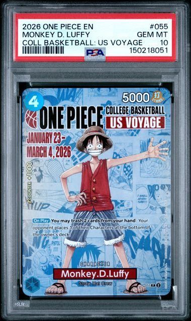 PSA10】モンキー・D・ルフィ(P){青}〈P-055〉[ワンピース カレッジ