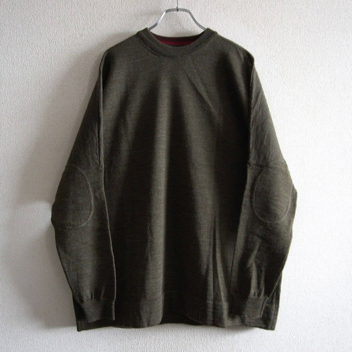 美品】 CASEY CASEY 【S19001/CREW NECK JUMPER KNIT】M オリーブ