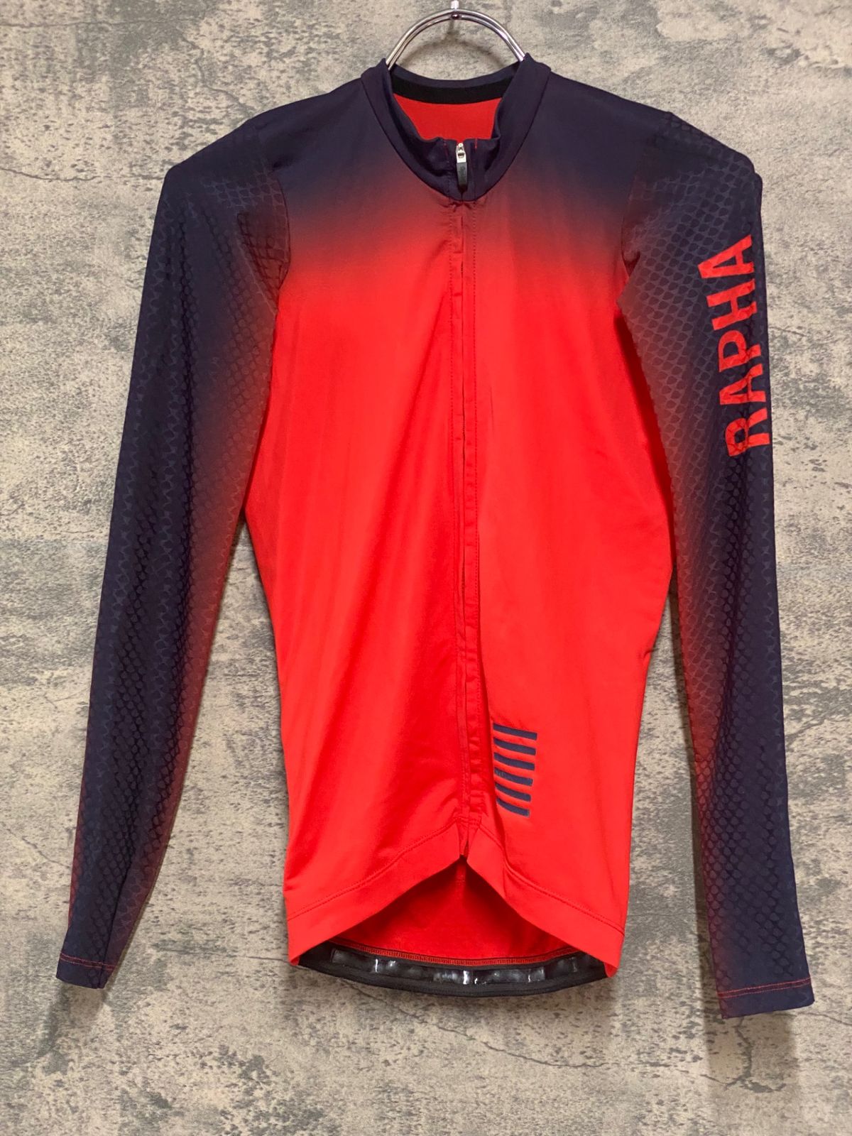KE078 ラファ Rapha PRO TEAM LS AERO JERSEY 長袖 サイクルジャージ 赤 XS