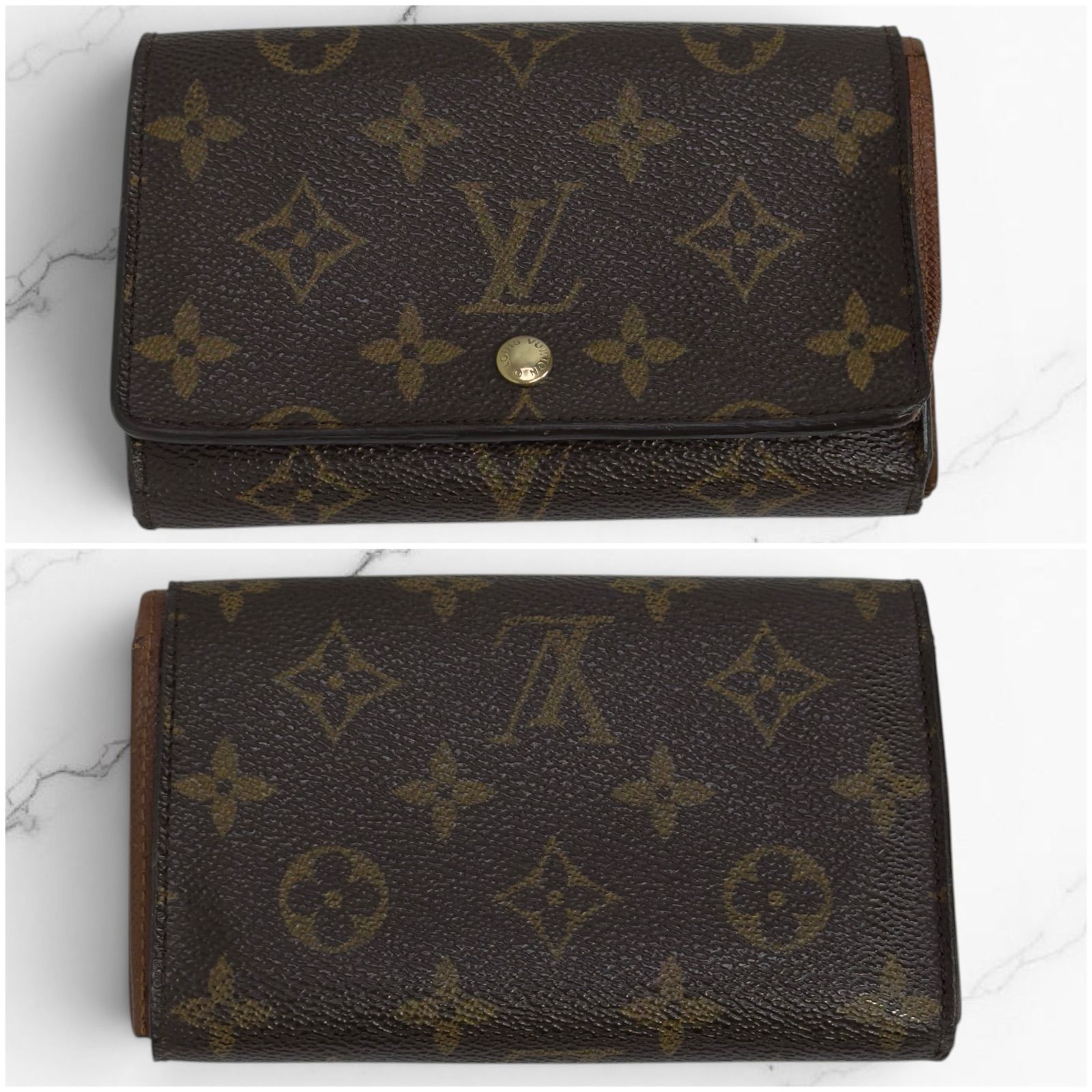 ルイヴィトン LOUIS VUITTON 二つ折り財布 モノグラム ポルトモネ ビエ トレゾール L字ファスナー ヴィンテージ M61730 ブラウン LOUIS VUITTON ルイヴィトン ポルトモネ ビエ トレゾール モノグラム
