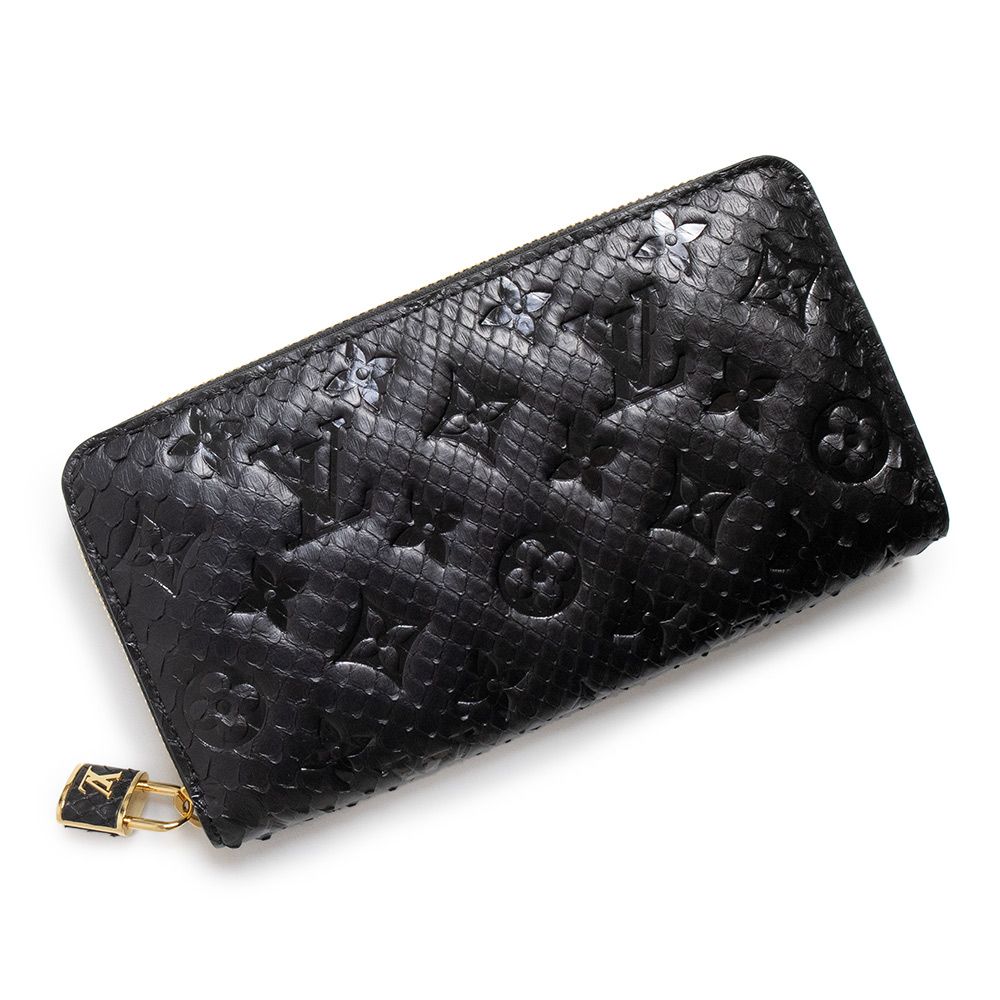 ルイヴィトン カプシーヌ ノワール ブラック パイソンMM ルイ ヴィトン N80686 ジッピー ウォレット パイソン ノワール