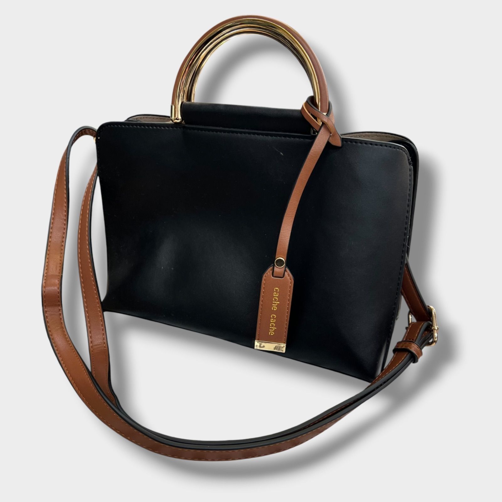 カシュカシュ 2wayハンドバッグ Cache Cache バイカラー ショルダー 