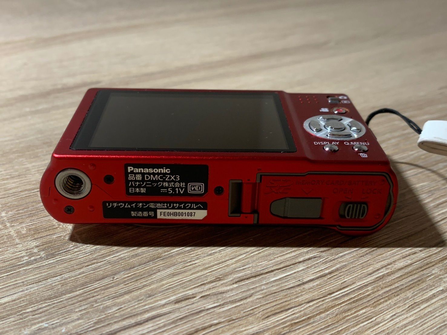 0362 Panasonic Lumix DMC-ZX3 レッド デジカメ 動作確認済み 【コ