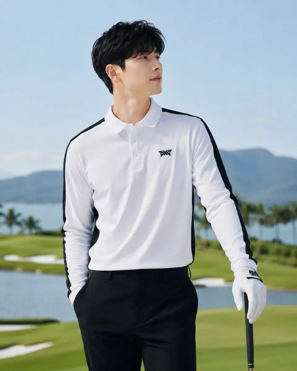韓国国内正規品 PXG メンズ ゴルフ 長袖 カラ Tシャツ XXL