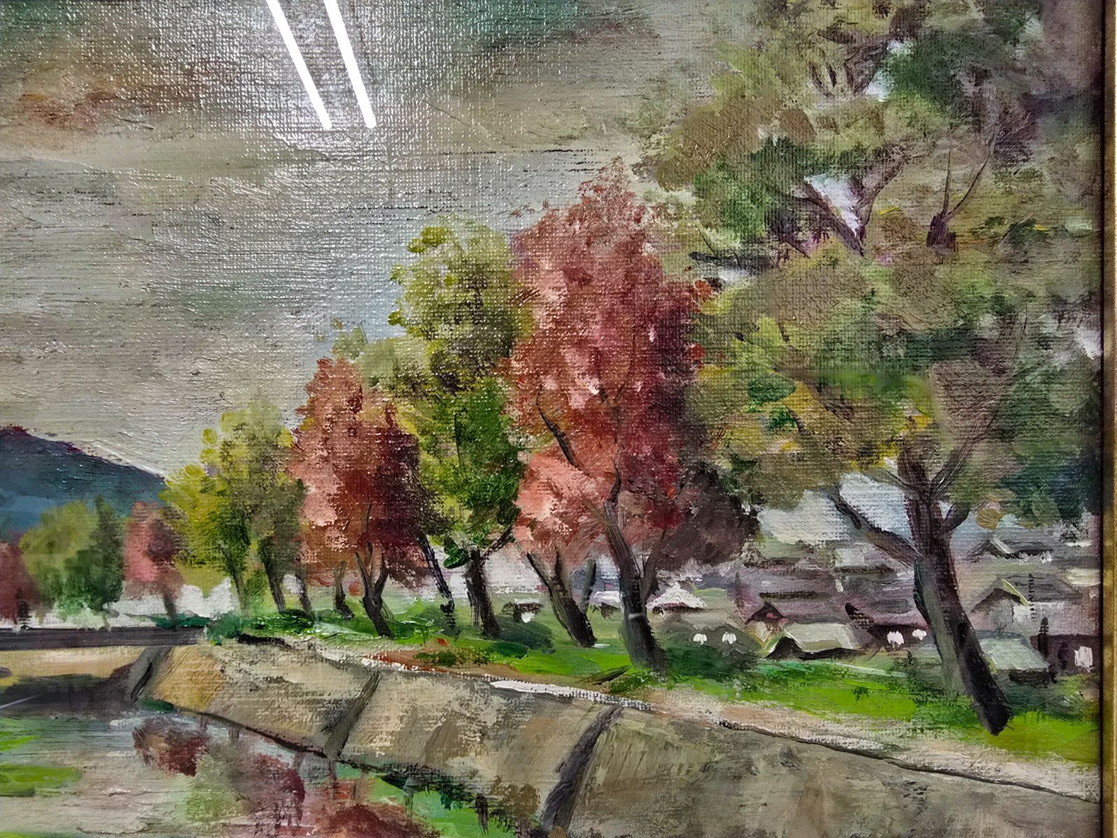 【中古】【真作】M▽野々村晃 油彩 絵画 額縁 F6 近江路 芹川秋訪 (38228) 【中古】【真作】M▽野々村晃 油彩 絵画 額縁 F6 近江路 芹川秋訪 (38228)