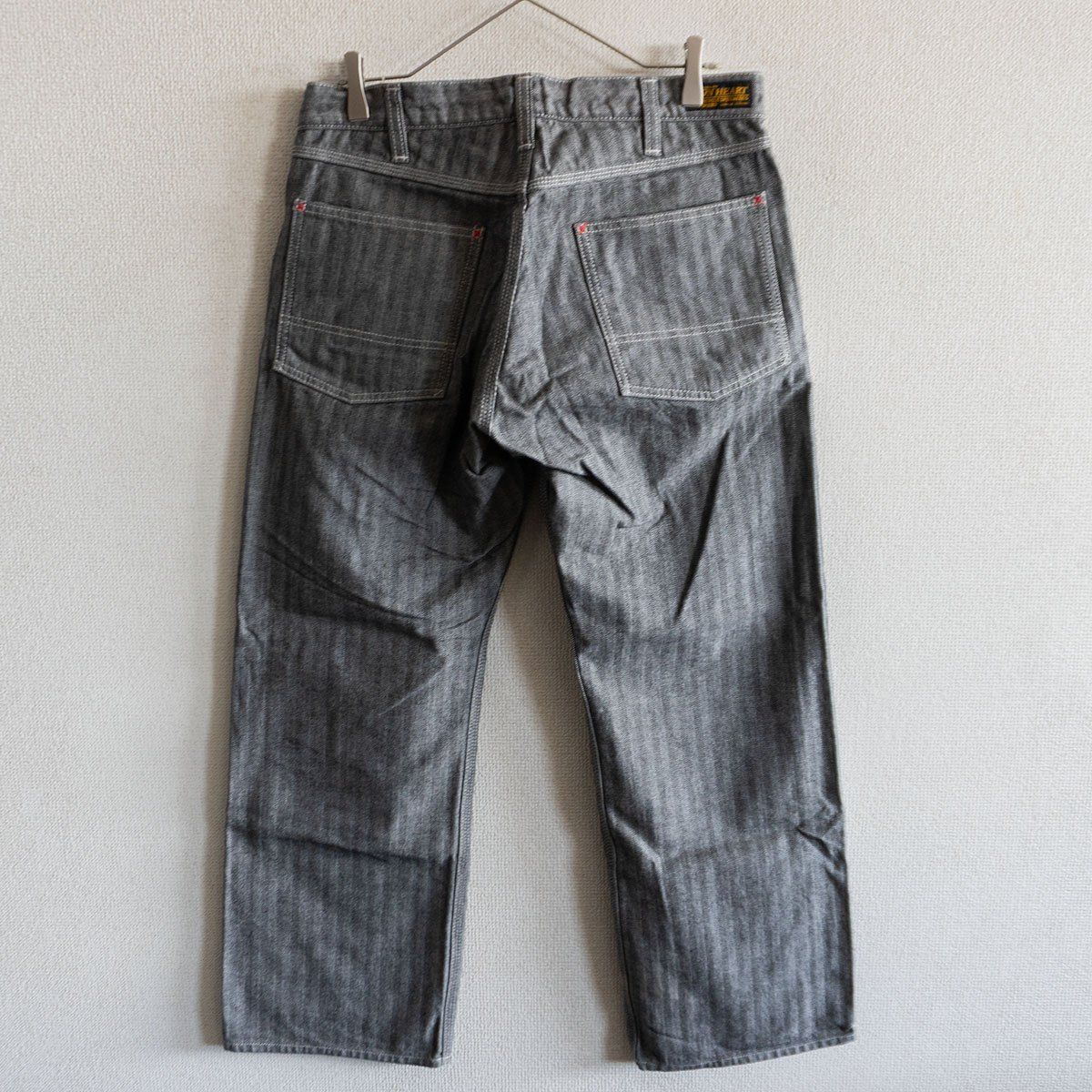 美品】IRON HEART【10.5oz ヘリンボーン ダブルニー ロガージーンズ