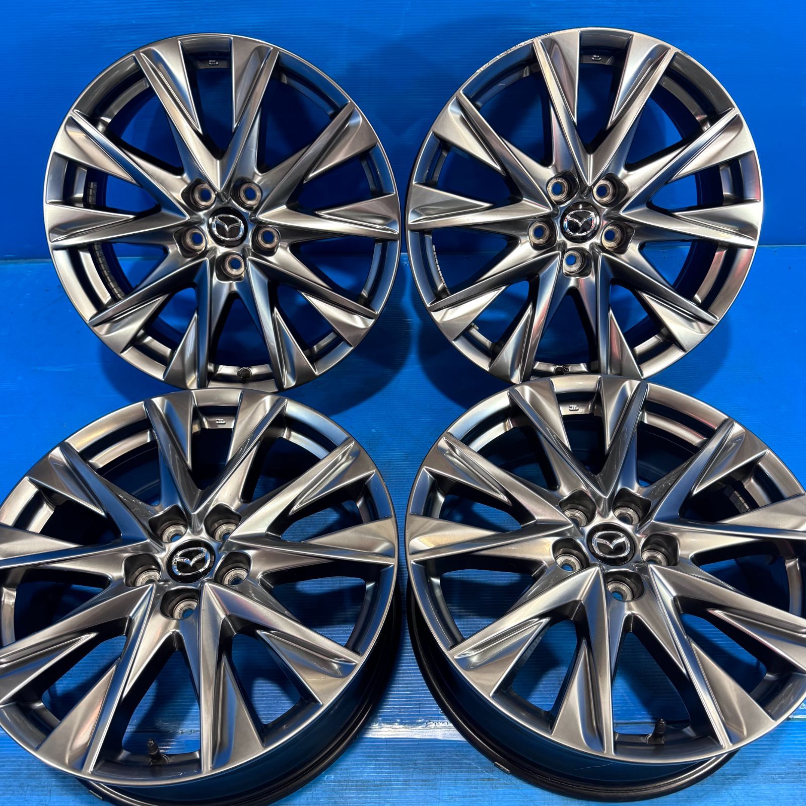 【高輝度ダーク】マツダ CX-8 純正 19インチ 7J+45 5H114.3 4本 CX-5 インチアップ 流用 ハイグロス 19×7J マツダ純正ホイール