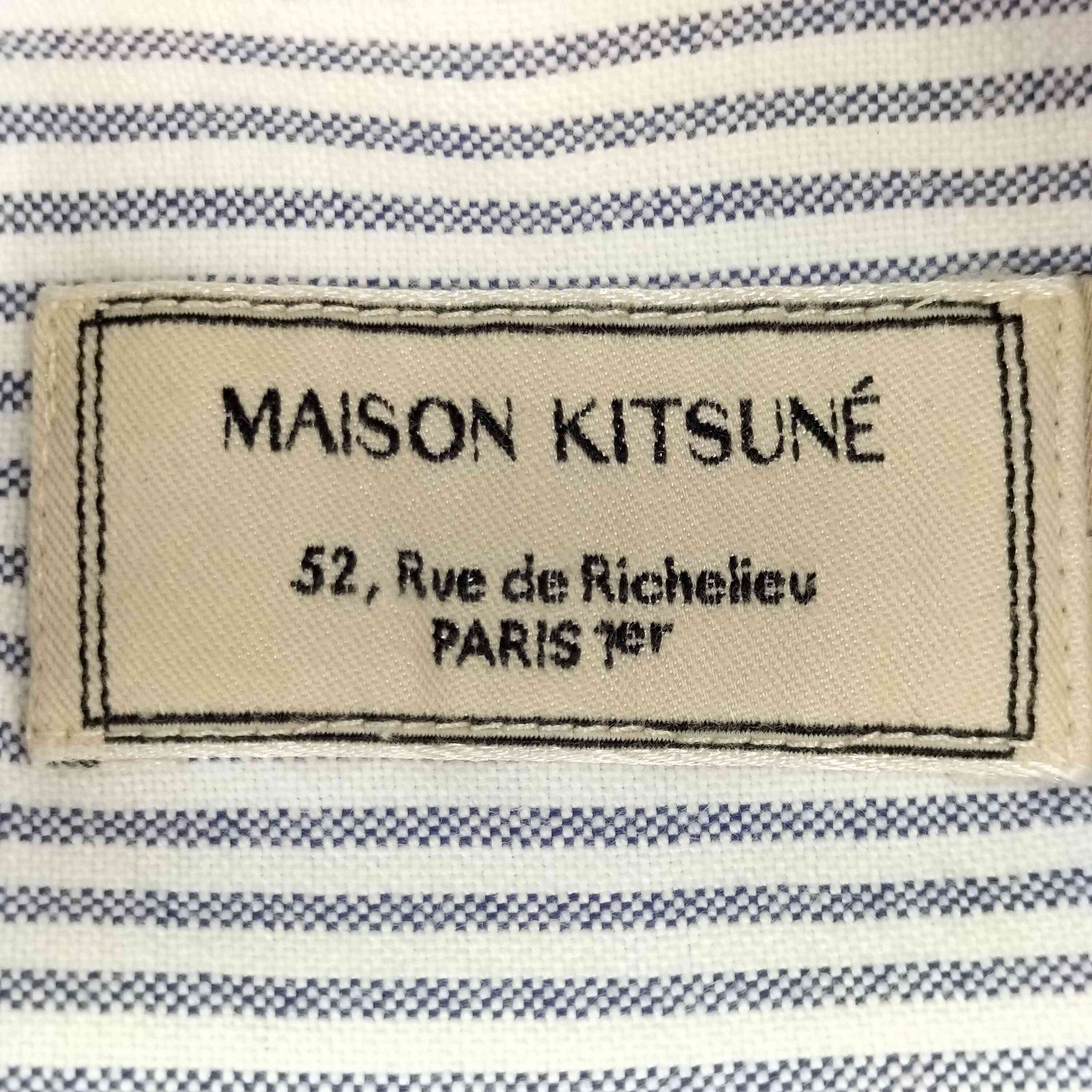 メゾンキツネ MAISON KITSUNE L/S BD ストライプシャツ メンズ 37 