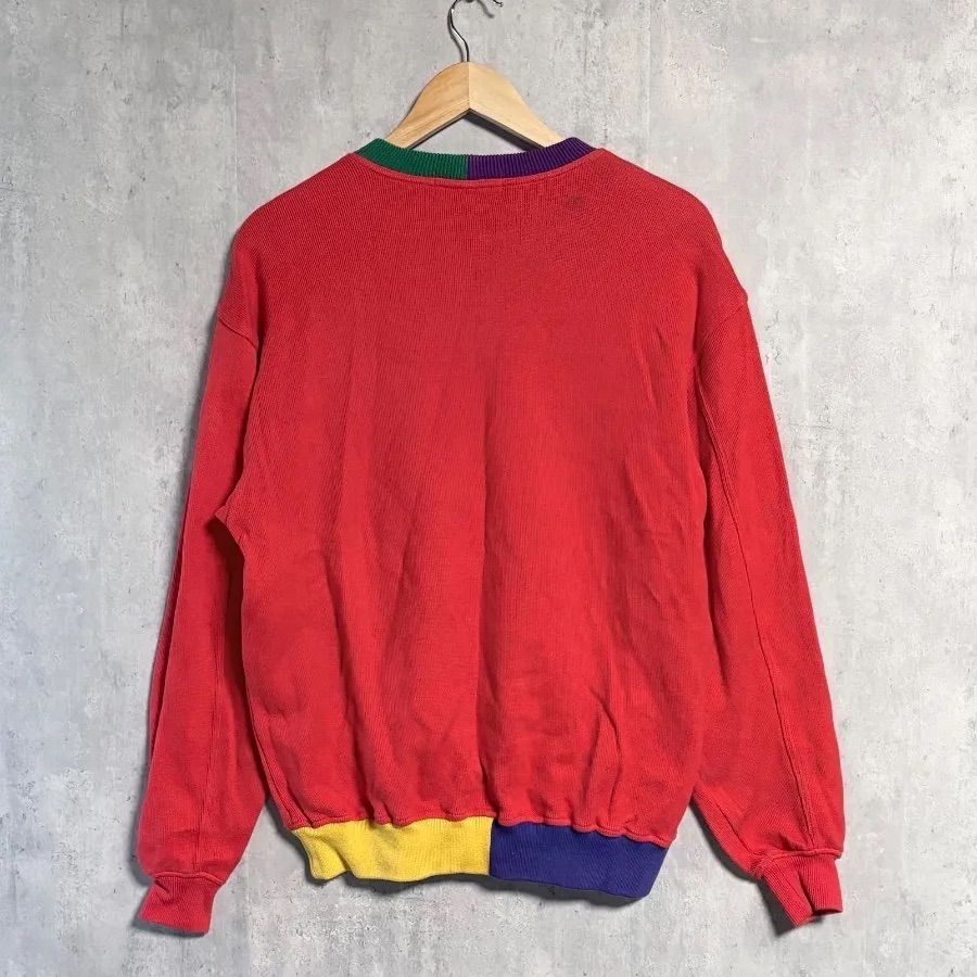 極希少/90s】KENZO GOLF クレイジーパターン スウェット M 赤 刺繍