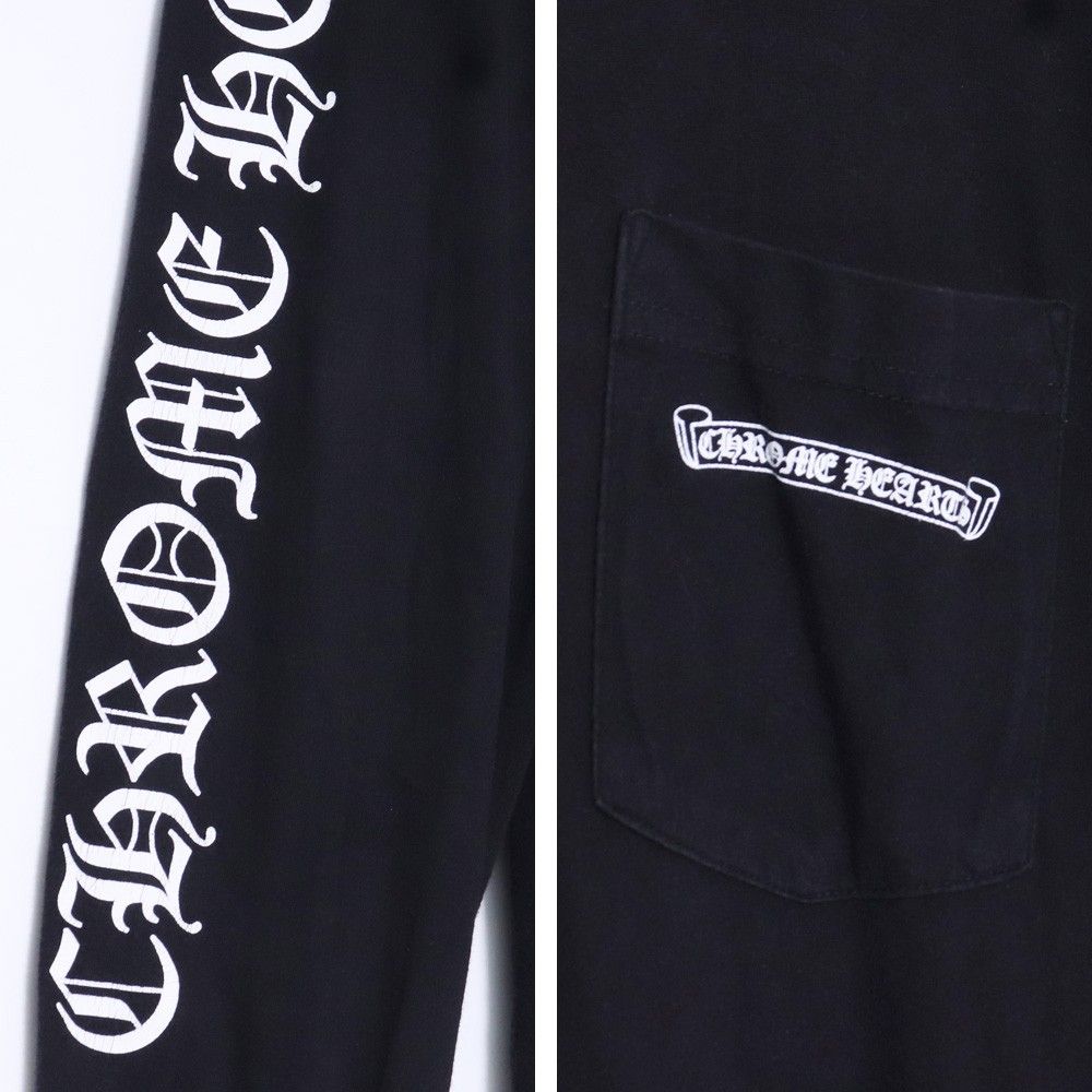 CHROME HEARTS スクロールラベル　長袖カットソー　XL ブラック CHROME HEARTS スクロールラベル 長袖カットソー XL ブラック クロム