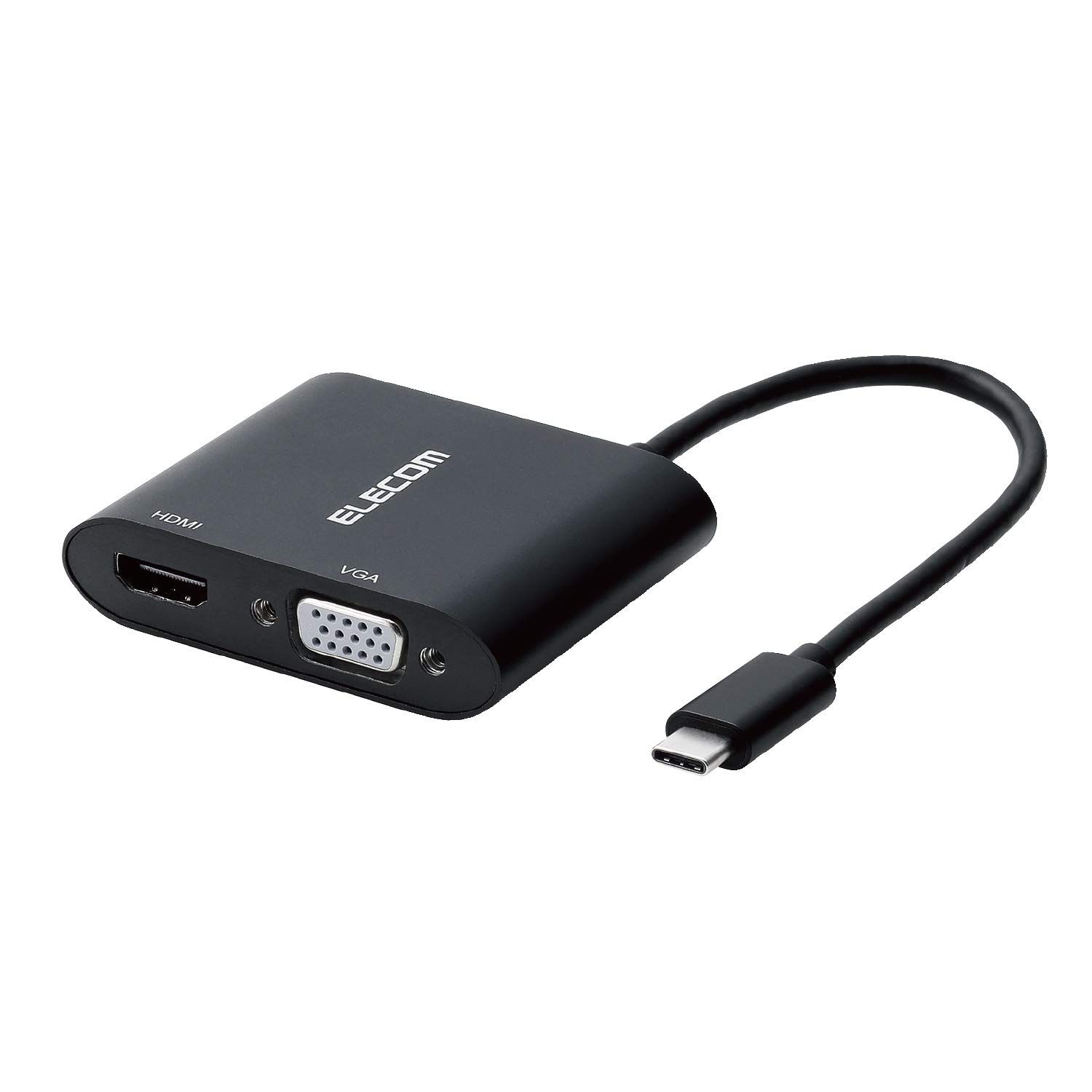 エレコム ドッキングステーション USB-C HDMI 変換 TYPE-C - HDMI & VGA ( D-sub15ピン ) 拡張出力対応 ブラック 【iPhone 16/16 P [1) ドッキングステーション単品] [HDMI & VGA(拡張出力)]