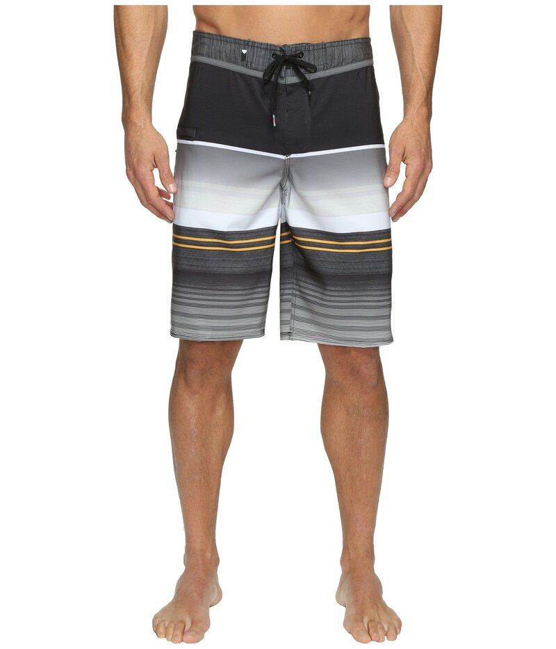クイックシルバー メンズ 水着 ハーフパンツ・ショーツ ショートパンツ Quiksilver Everyday Stripe Vee 21 Boardshorts Tarmac 1 ストライプ