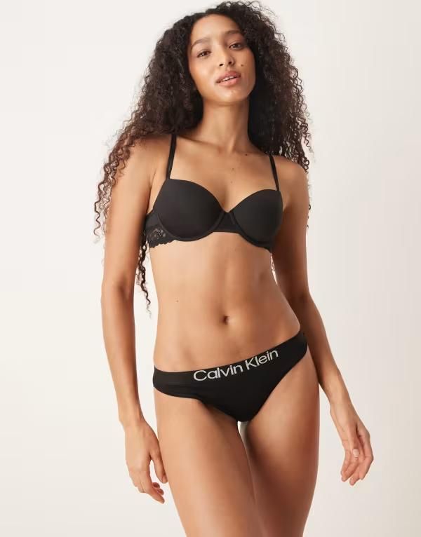 カルバンクライン レディース アンダーウェア ブリーフパンツ コットン Calvin Klein ck cotton thong Black ブラック
