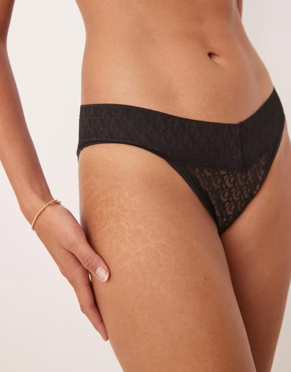 カルバンクライン レディース アンダーウェア ブリーフパンツ ローライズ レース Calvin Klein Modern Lace low rise bikini briefs Black ブラック